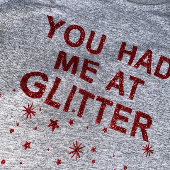 Okie Dokie Gray Top 5T Red Glitter T-shirt EUC Girls - Picture 6 of 7